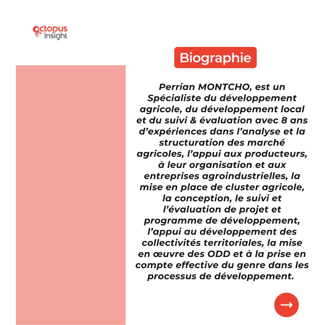 OctopusInsight's tweet photo. Today, zoom 🔍 on Perrian Montcho
Find out a little more about our Consultant  
Aujourd’hui, zoom 🔍sur Perrian Montcho  
Découvrez en un peu plus sur notre Consultant 👇🏽

#ourteamprofile #notreéquipe #octupusinsight #Consulting https://t.co/ArPIVVuxtA