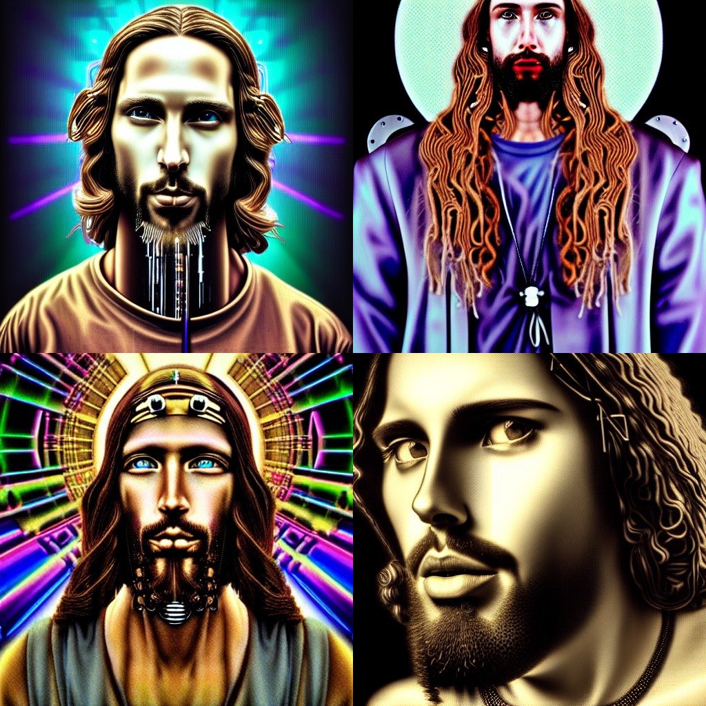 ReliantToast's tweet photo. "Techno Jesus" - made with @NightCafeStudio 

https://t.co/DUMGaK9dV5

#aiart #nightcafe #digitalart https://t.co/iYoMlklrKy