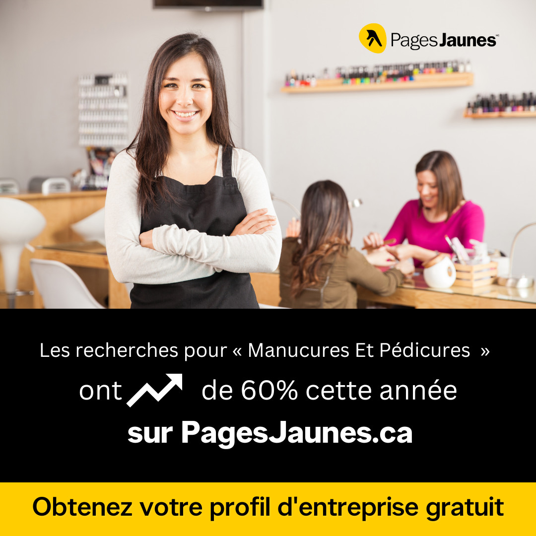 Pages_Jaunes's tweet photo. Les recherches pour « Manucures Et Pédicures  » ont augmenté de 60% cette année!

Faîtes en sorte que votre #entreprise soit visible aux clients potentiels grâce à un profil gratuit sur https://t.co/5RIJQgcXVY. Consultez https://t.co/TR70R2VlTR pour commencer dès maintenant! https://t.co/UTpYRxSCs5