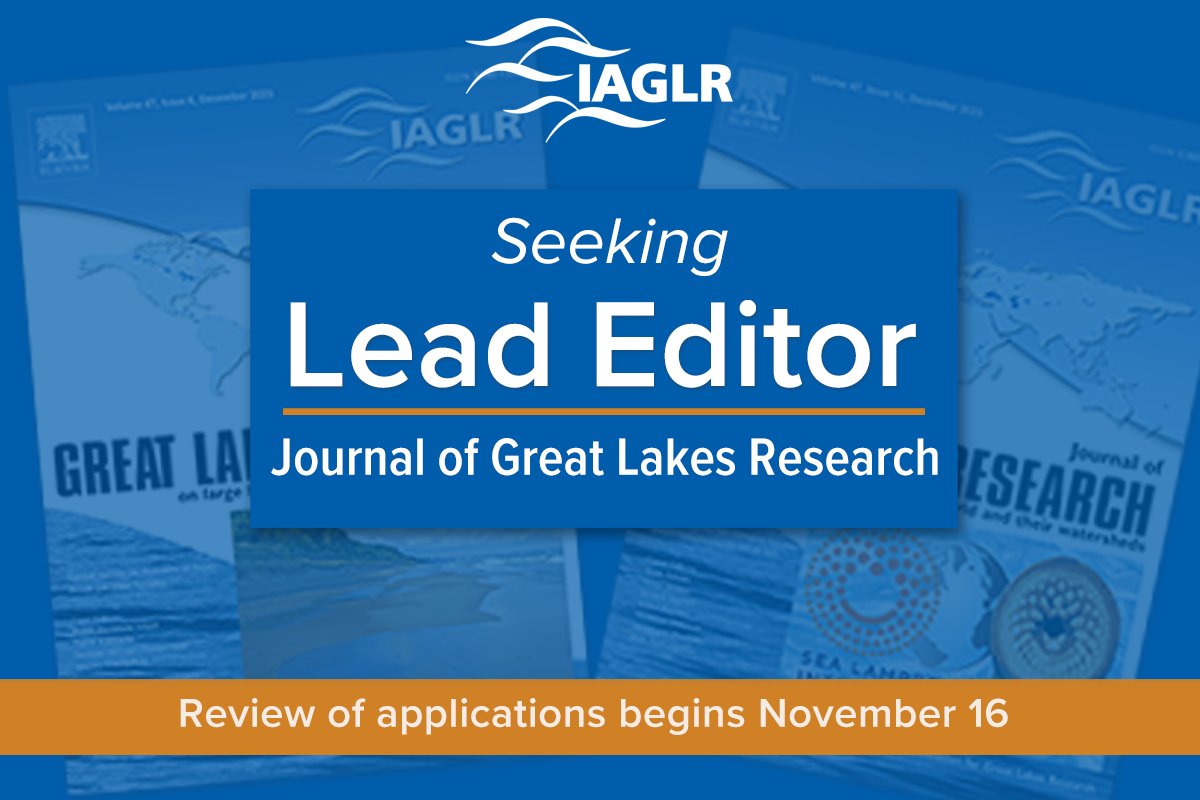 IAGLR's tweet photo. Looking for 𝐥𝐞𝐚𝐝 𝐞𝐝𝐢𝐭𝐨𝐫 for #IAGLR flagship Journal of #GreatLakes Research. Ideal candidate is well-known, well-regarded aquatic science scholar w/ broad scholarship knowledge/experience. Apply by Nov 16 for full consideration. https://t.co/fare2hDDsA Please RT widely. https://t.co/qnSC8pFaLM
