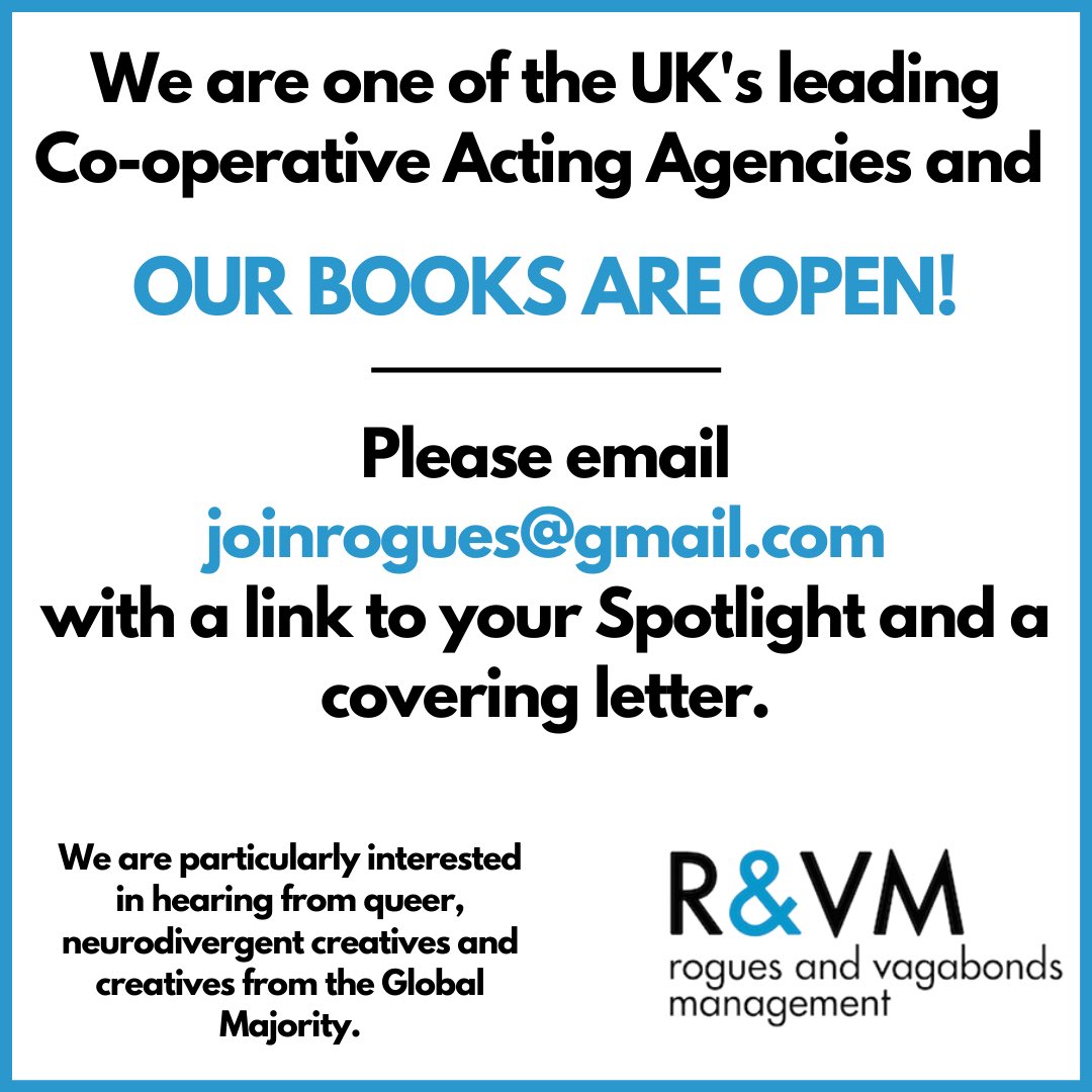 Our books are open - but not for long! Please share this around so those creatives #seekingrepresentation can find us! For full information please read the caption of our instagram post:

instagram.com/p/CiiZRVYIaK5/…