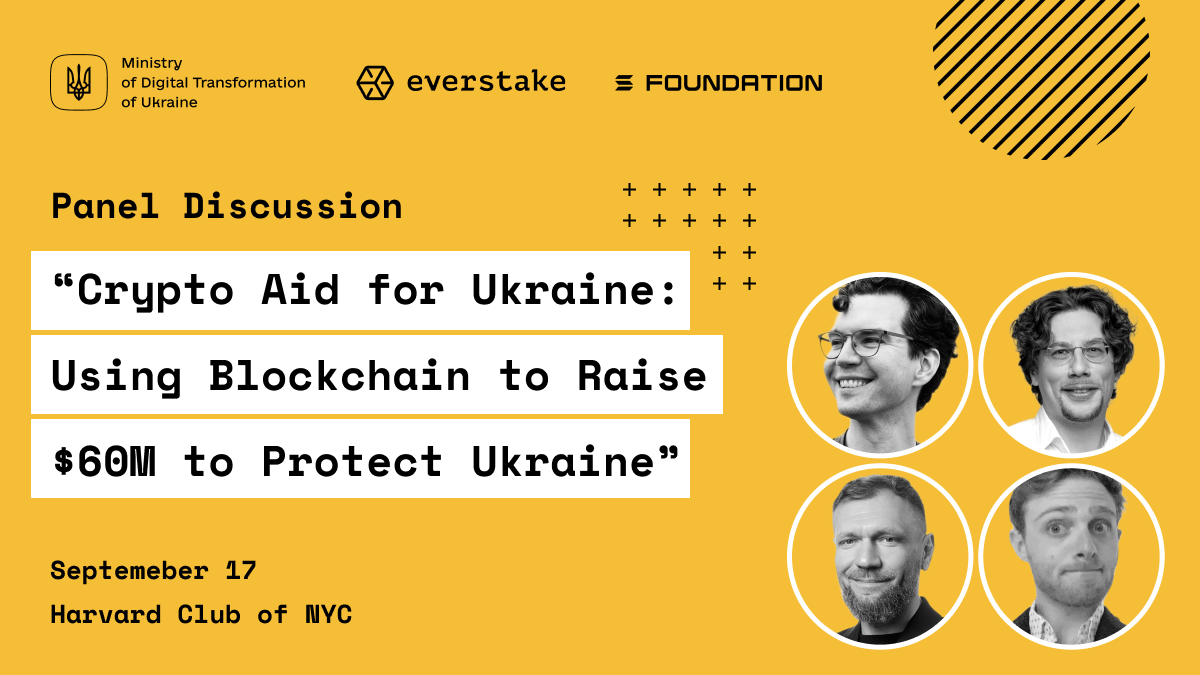 everstake_pool's tweet photo. 1/9 This Saturday, @everstake_pool and @SolanaFndn will hold a panel discussion “Crypto Aid for Ukraine: Using Blockchain to Raise $60M to Protect Ukraine” at a conference held at the Harvard Club of New York City! Keep reading for more details 👇 https://t.co/LBGuulO7uV