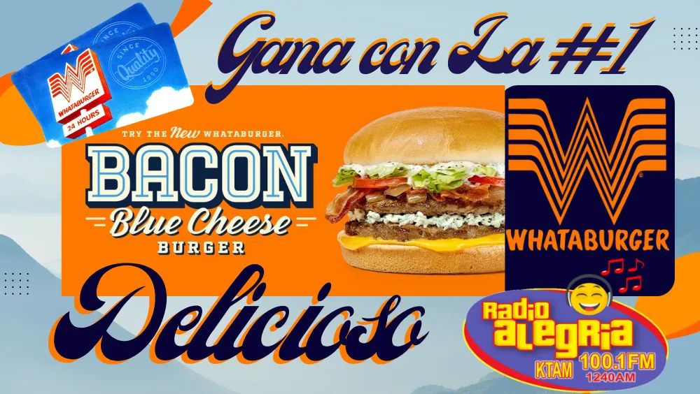 ¿Conoces a una persona que tu consideres es de otro nivel?
Nomínala, comparte su historia y participa
para ganar una Whataburger Bacon Blue
Cheese hamburgesa.
Sintonizá #1radioalegria1240am para todos los detalles! 🎶😍🍔
#brazosvalley
#Bryan
#bryantx