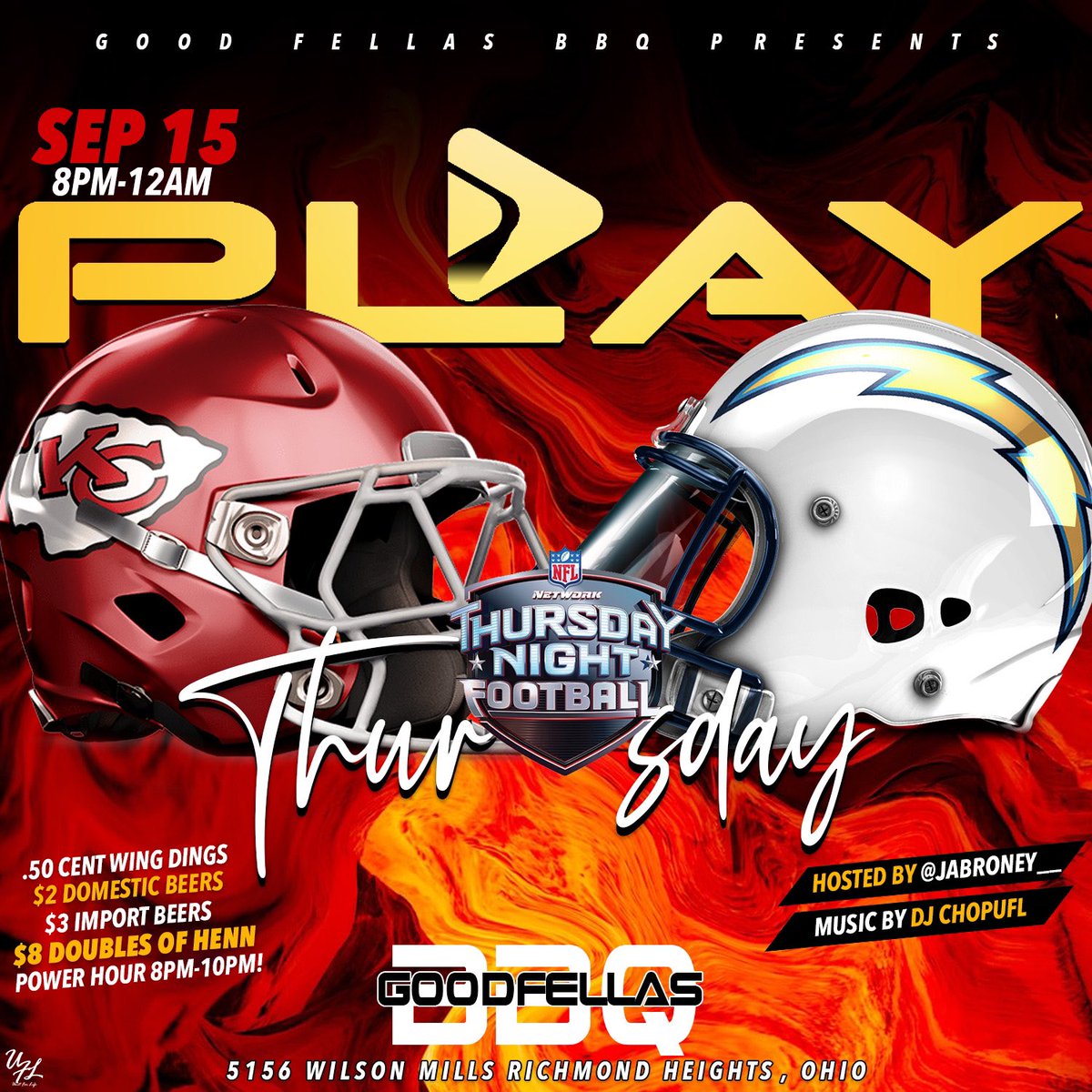 UFL_ENT's tweet photo. All good vibes tonight at Goodfellas! $0.50 Cent Wings | $8 Doubles of Henn | Music By @CHOPUFL https://t.co/I851WaeQxg