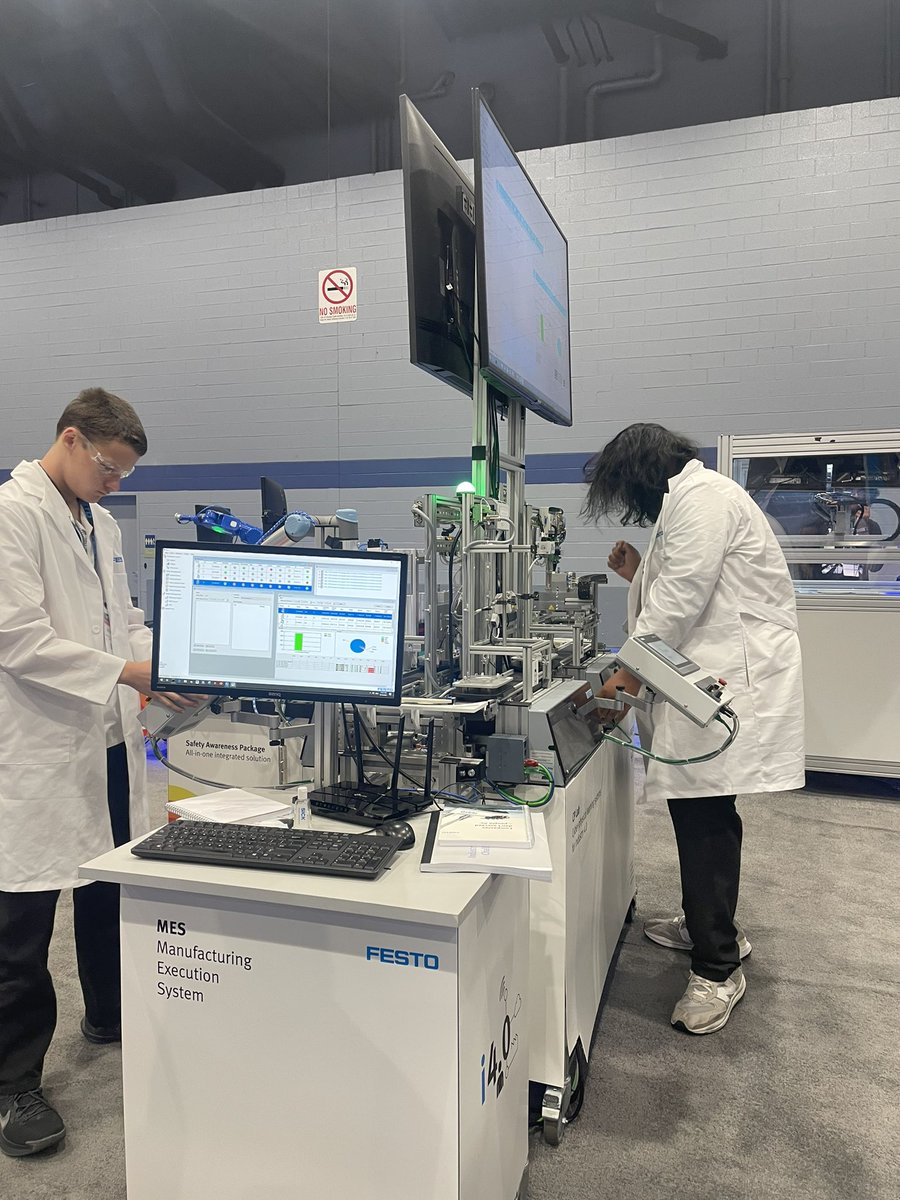 Final day of the @FestoDidacticHQ competition at <a href="/IMTSchicago/">IMTS</a>. We are so proud of our students.