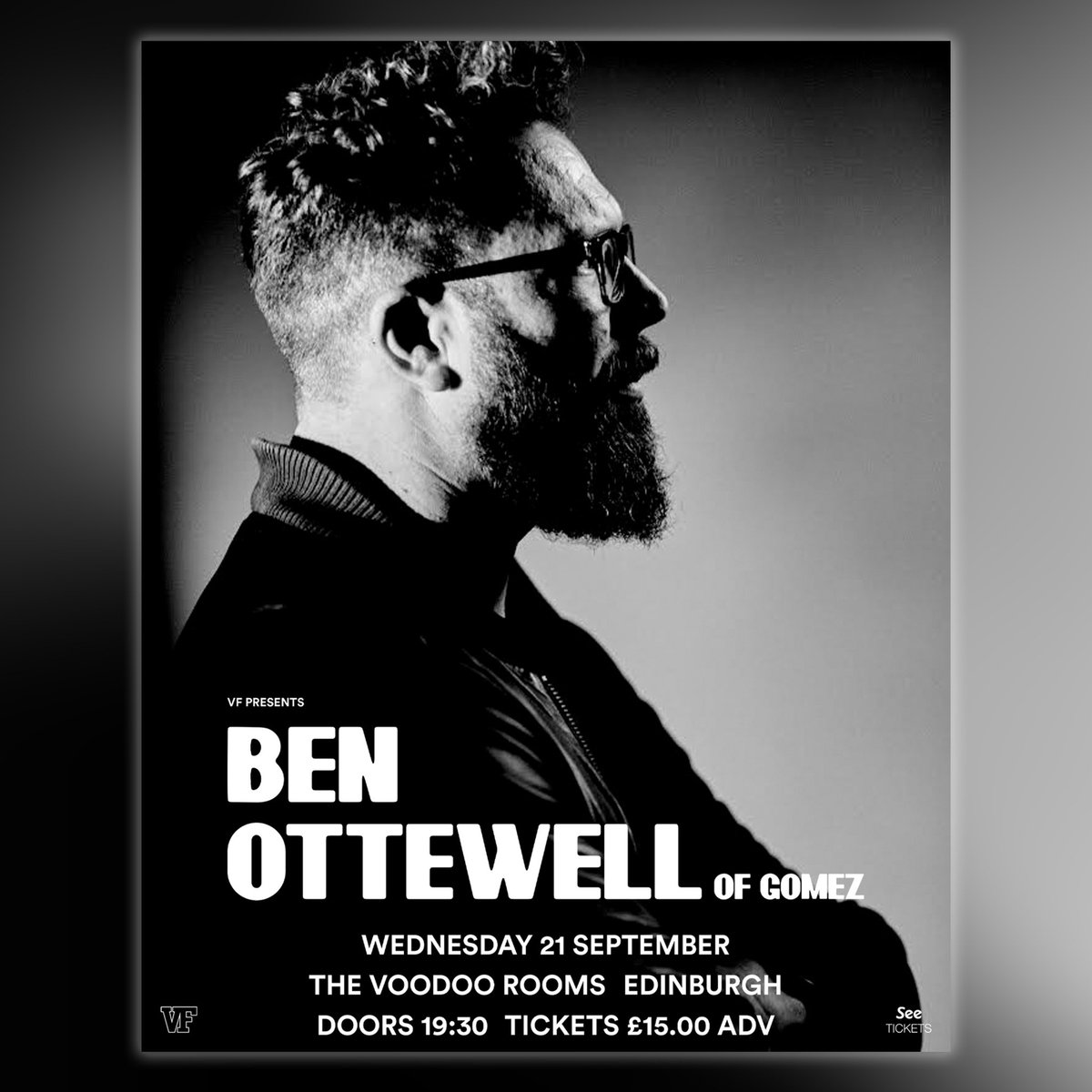 Voodoo Rooms (@voodoorooms) on Twitter photo VF Concerts present BEN OTTEWELL
Wednesday 21st Sep - Live in #Edinburgh.
Adv tx £15 stbf from See Tickets. Over 18 only.
zcu.io/WPw4
<a href="/ottewellben/">Ben Ottewell</a> @vf_concerts <a href="/seetickets/">See Tickets</a> #livemusic VF Concerts present BEN OTTEWELL
Wednesday 21st Sep - Live in #Edinburgh.
Adv tx £15 stbf from See Tickets. Over 18 only.
zcu.io/WPw4
<a href="/ottewellben/">Ben Ottewell</a> @vf_concerts <a href="/seetickets/">See Tickets</a> #livemusic