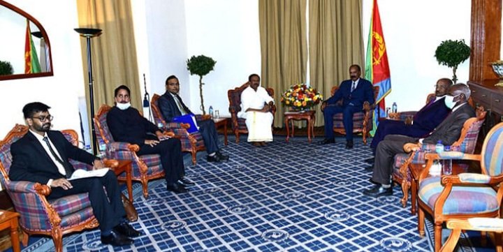 Hon'ble Minister of State for External Affairs of India <a href="/MOS_MEA/">V. Muraleedharan</a> called on Eritrean President H.E. Mr Isaias Afwerki today in Asmara and held fruitful discussions on deepening bilateral relations between India and Eritrea.