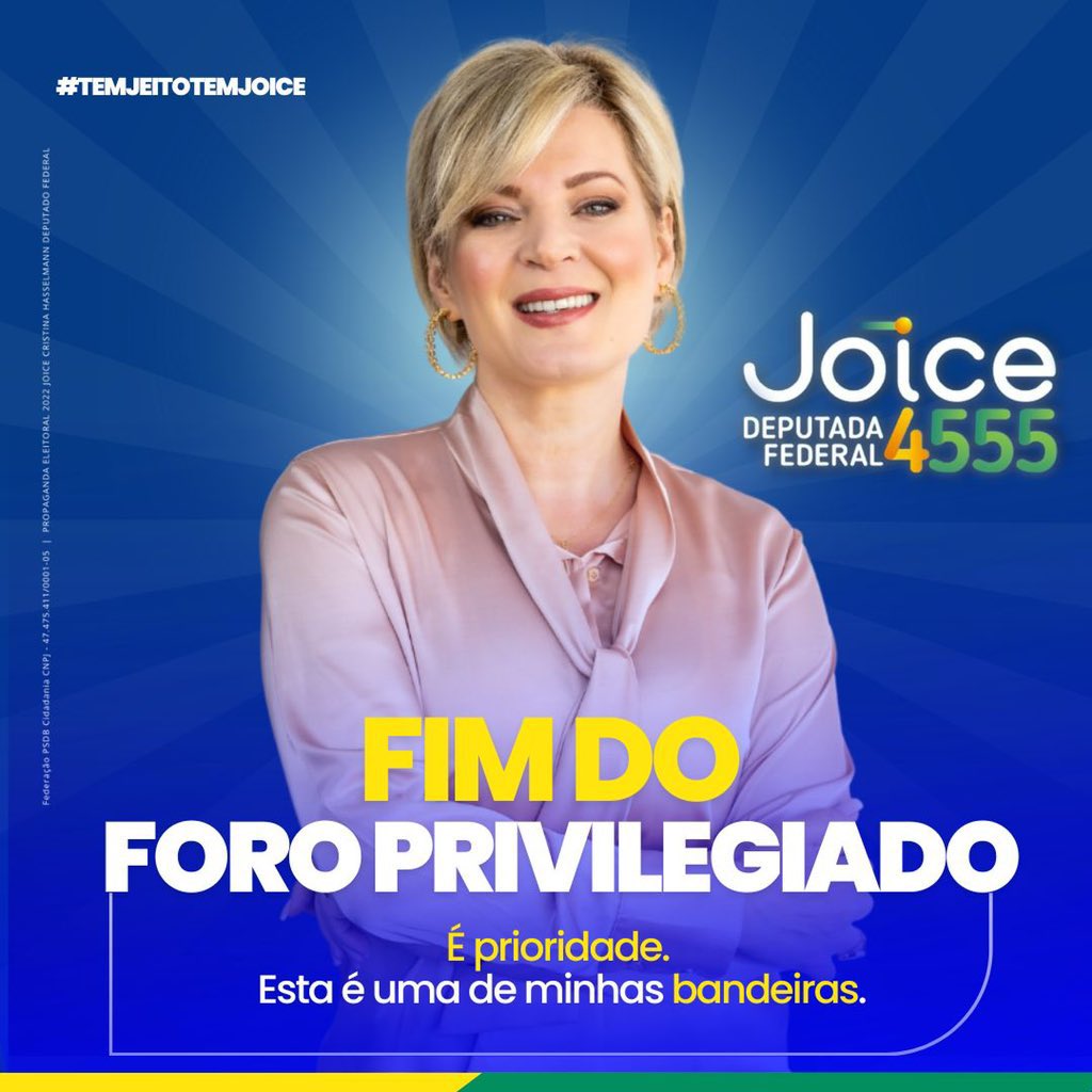 doriaprefeito's tweet photo. O foro privilegiado é um mecanismo pelo qual se altera a competência penal sobre ações contra certas autoridades públicas. Não há como negar que o foro privilegiado quebra o princípio de que todos são iguais perante a lei.
#JoiceHasselmann #TimeJoice #Joice4555 #ForoPrivilegiado https://t.co/suybUoeQQQ