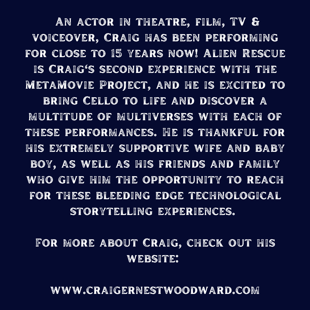 meta_movie's tweet image. Craig Woodward (@doanddiegaming) plays Cello in #AlienRescue. A green reptilian who is considerate, careful, and protective. Quiet when needed, and if a shot needs to be fired, he almost never misses. 
Check out Craig’s bio! @VRAwards @aixrorg 

#VRA22 #ImmersiveTechWeek22 #actor