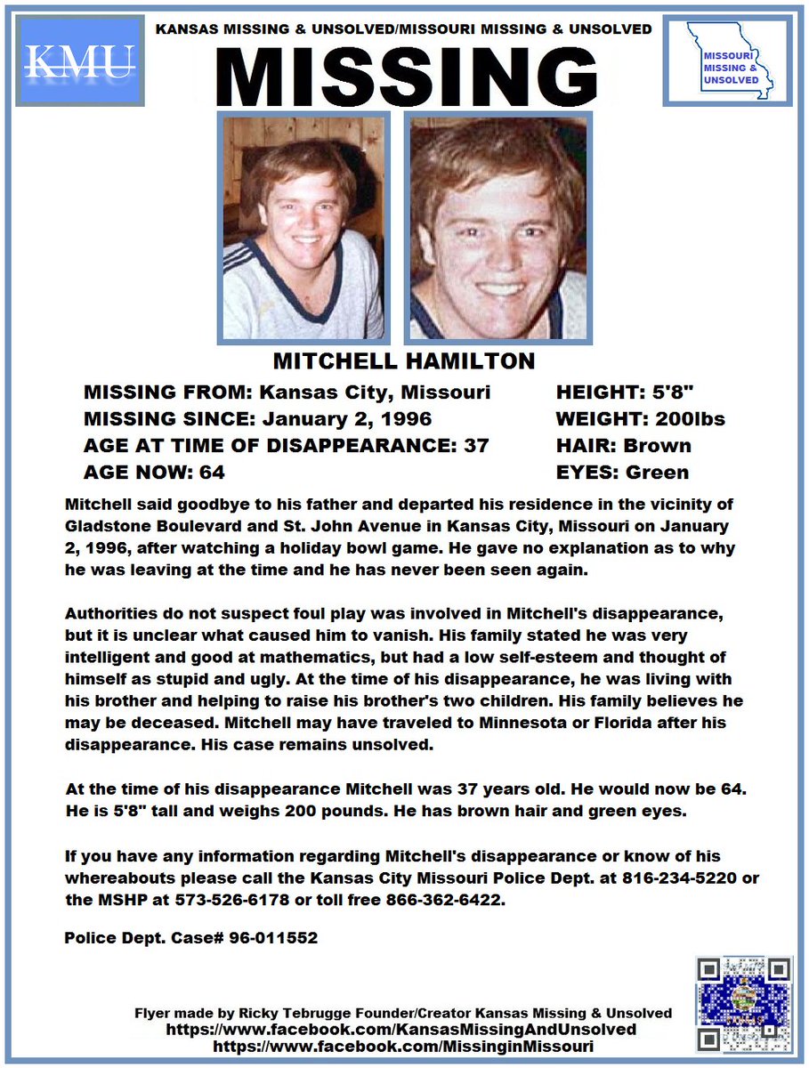 KansasMissing's tweet photo. #Update #MissingPerson #Missing PLEASE SHARE/PRINT/POST!!! MITCHELL HAMILTON (KANSAS CITY, MISSOURI)!!! AGE HAS BEEN UPDATED #MissouriMissing #MissinginMissouri https://t.co/4dopX69LxG