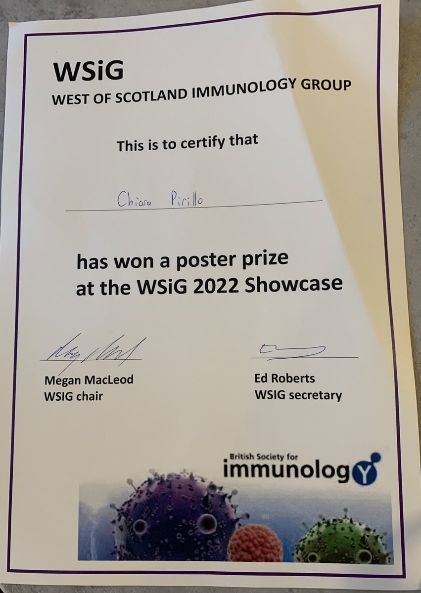 Super happy to have won a poster prize at my first @wsigimmunol meeting tonight ✨🥳🥳
Inspiring talks, good networking and amazing science 🧪 🔬 👩🏻‍🔬👩🏻‍🔬👩🏻‍🔬👩🏻‍🔬@bsicongress @WomanInScience
