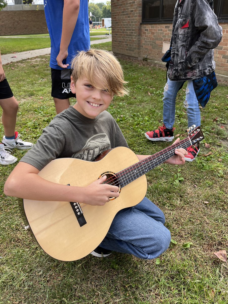 awlsft's tweet photo. It’s always a treat when Eli brings his guitar in! This kid can play. We love the tunes, keep it up 👍! https://t.co/tHDV1k09Lk