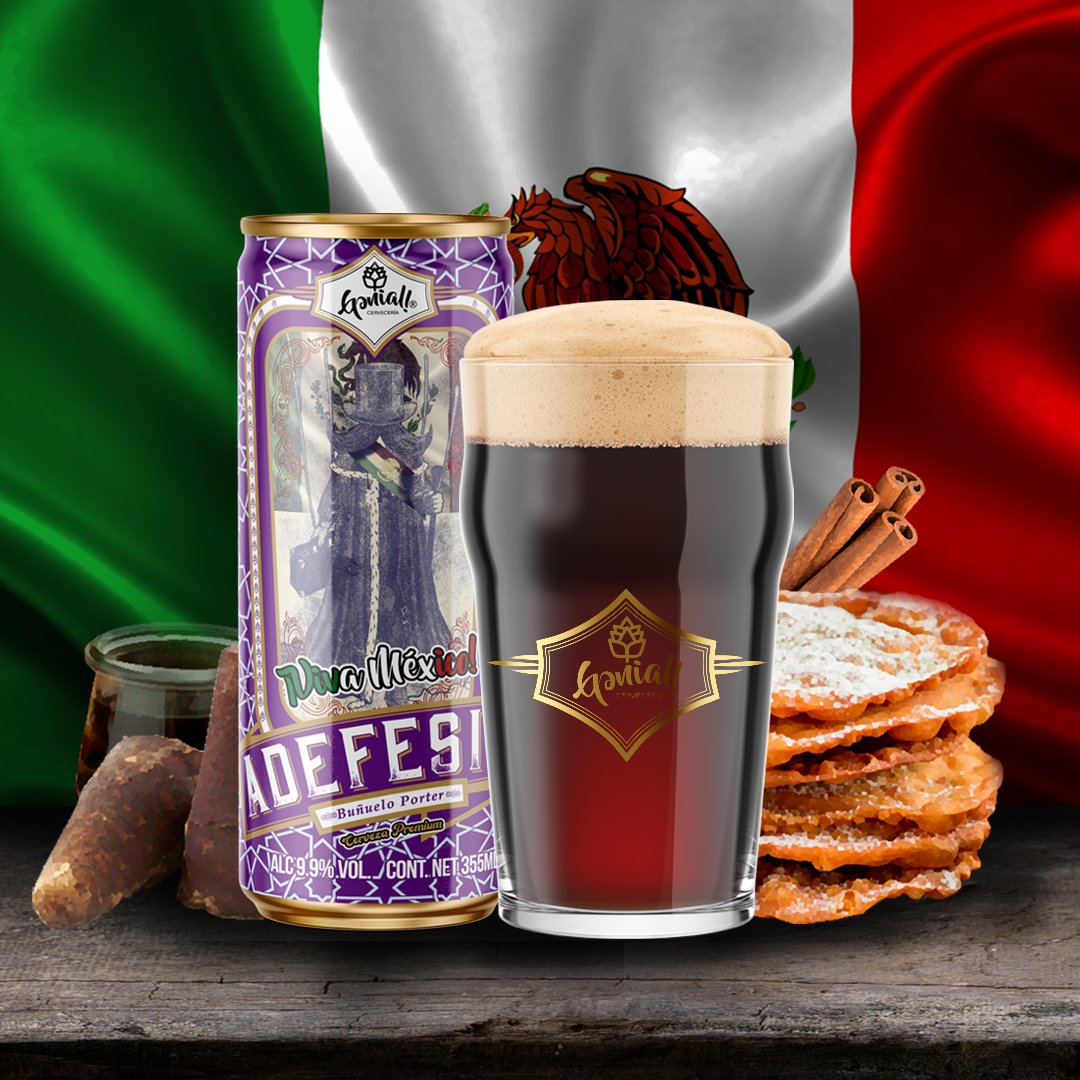 Viva México! Viva la cerveza artesanal!...#cerveceriagenial #cervezasdefabulaconcabula #adefesio #saboresamexico #buñuelos #porter #balticporter #cervezaartesanal #cervezaartesanalmexicana #amantesdelacervezaartesanal #artesanalesdeverdad #cervezaindependiente #soygenial