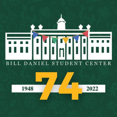 🎉 SAVE THE DATE! 🎉 The Bill Daniel Student Center is turning 74 on Friday, September 16! 🥳 We’ll have a few special surprises throughout the day for you to join in on the celebration!