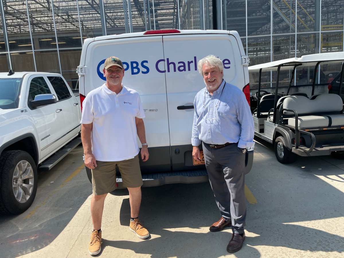 Thank you Doug Stack and Jeff Sonier of WTVI PBS Charlotte for coming out to #film our story at Metrolina Greenhouses today! #plants #flowers #greenhouses #horticulture #grow #careers