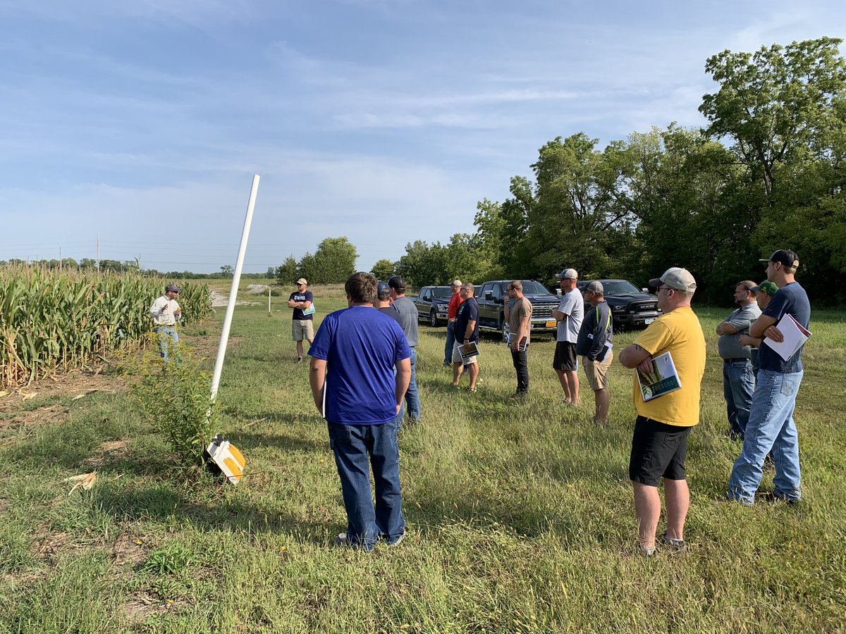MNelson_ISU's tweet image. Product training number two was a huge success! Talked @ChannelSeed corn and soybean products with @andrewburt11 and had @ty_barten on hand to discuss short stature corn and the #SmartCorn system @BayerTraits