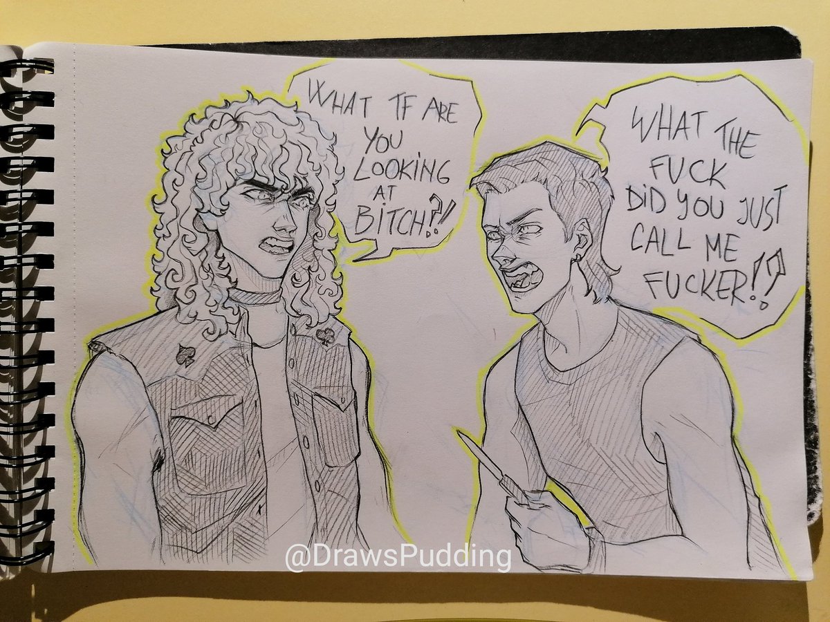 DrawsPudding's tweet photo. It &amp; The black phone crossover ✨
(they would either be best friends or kill each other 💅) #itmovie #TheBlackPhone #henrybowers #vancehopper #art #fanart https://t.co/6MwsGCW4Ae