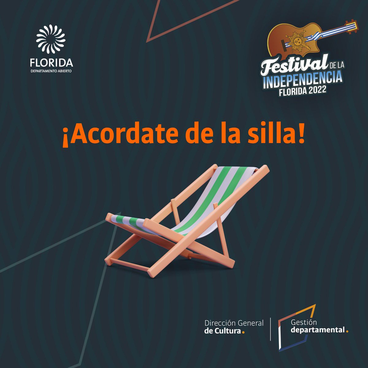 Venite con tu silla y disfrutá de los mejores shows! 😎🎸

#FestivaldelaIndependencia #Florida2022