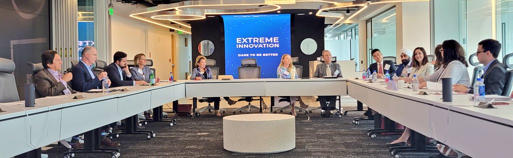 MCCCMD's tweet photo. The #MCCCGovConNet Council is hosting their first in-person meeting since 2019! They are joined by Bibi Hidalgo, Associate Administrator for #GovCon & #BizDev @SBAgov, who is leading a discussion on her agency's priorities. Thank you to @innovate_team for hosting @pikeandrose! https://t.co/NjWs1kYg4b