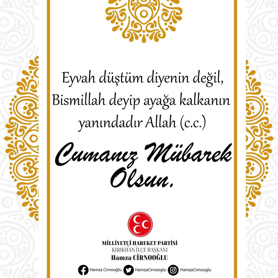 Eyvah düştüm diyenin değil,bismillah deyip ayağa kalkanın yanındadır Allah(c.c)

Cumanız Mübarek Olsun.