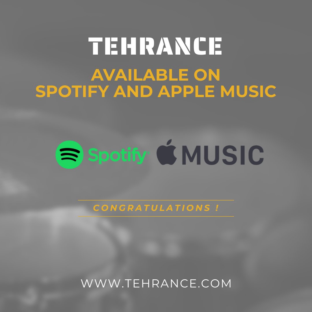 Congratulations ! 🔥 TEHRANCE, Available on Spotify and Apple Music 🥳 #tehrance #tehrancemusic #spotify #applemusic #apple #apple_music #music #spotifyartist #applemusicartist