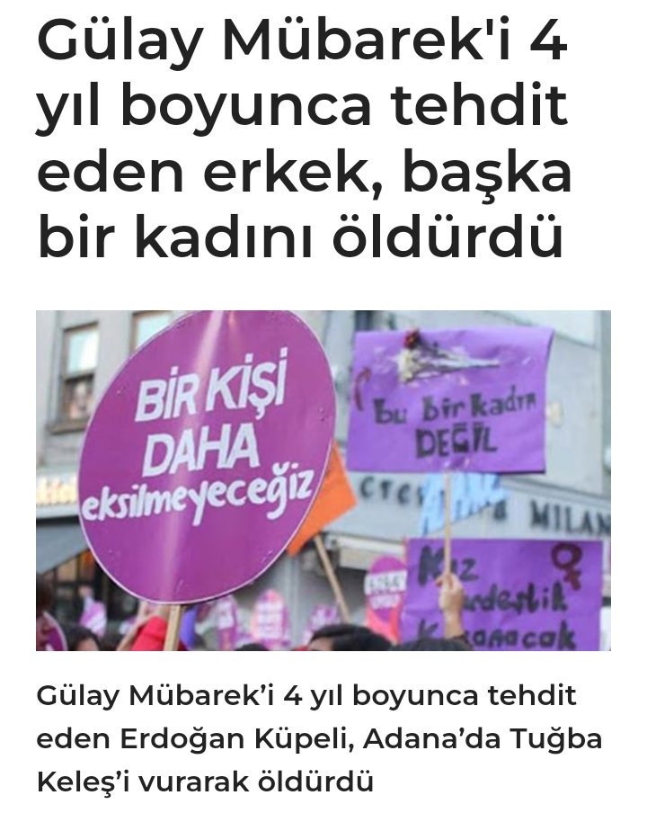 @pipetlielmasuyu Gülay kendisini taciz ve tehdit eden(küçücük yeğenine kadar hem de) Erdoğan Küpeli'den kurtulmak için yıllarca uğraştı. Zar zor ceza aldırtmayı başardı ama herif bir gün bile yatmadı. Sonra herif gidip başka bir kadını öldürdü #TugbaKeles