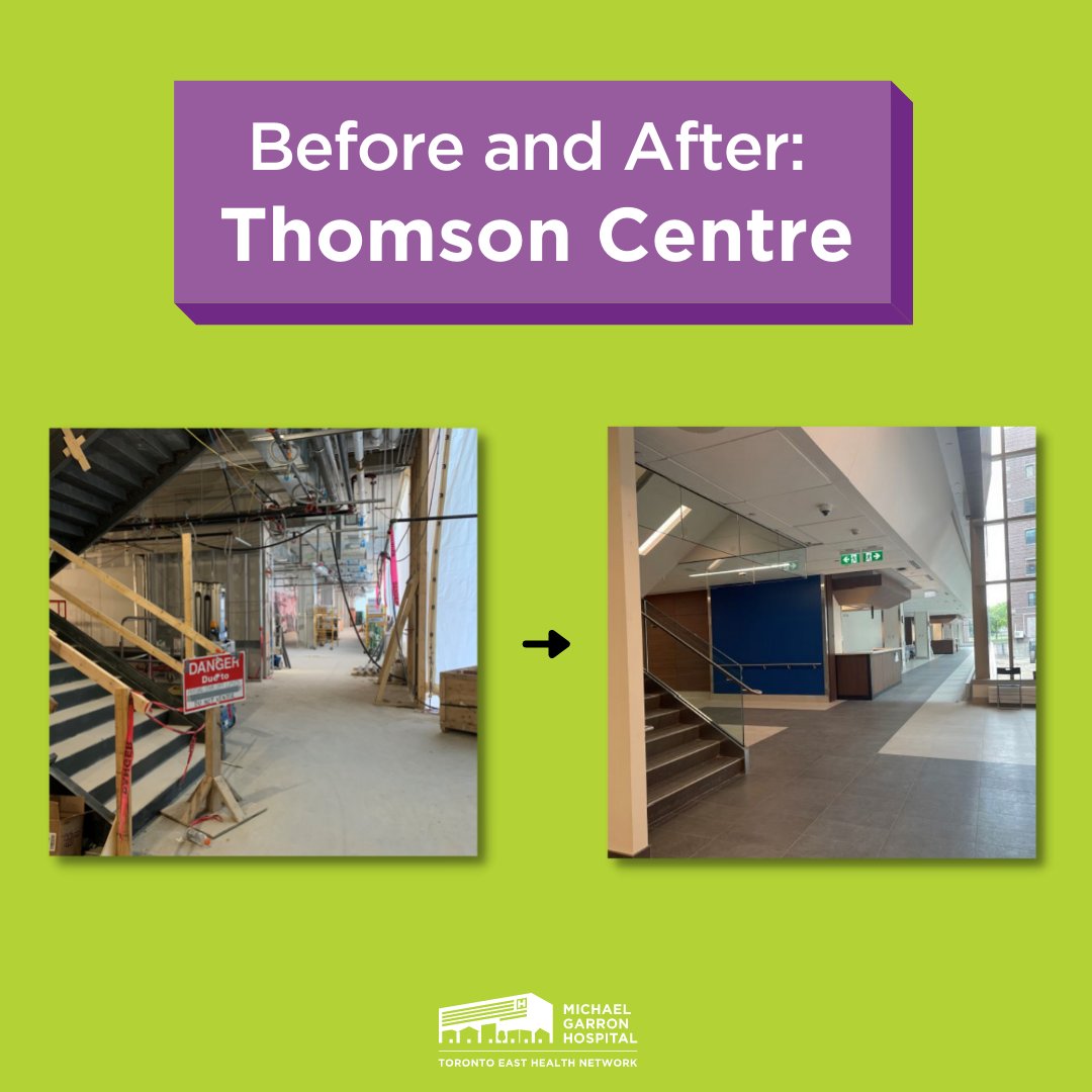 MGHToronto's tweet photo. With the Thomson Centre opening soon, we’re looking back on four years of construction. To show how far we’ve come, we’ve pulled together side-by-side photos showing the dramatic transformation ⭐ 

Visit our Newsroom to view the interactive gallery: https://t.co/l5MrRytf4z https://t.co/VZ94jBRajd