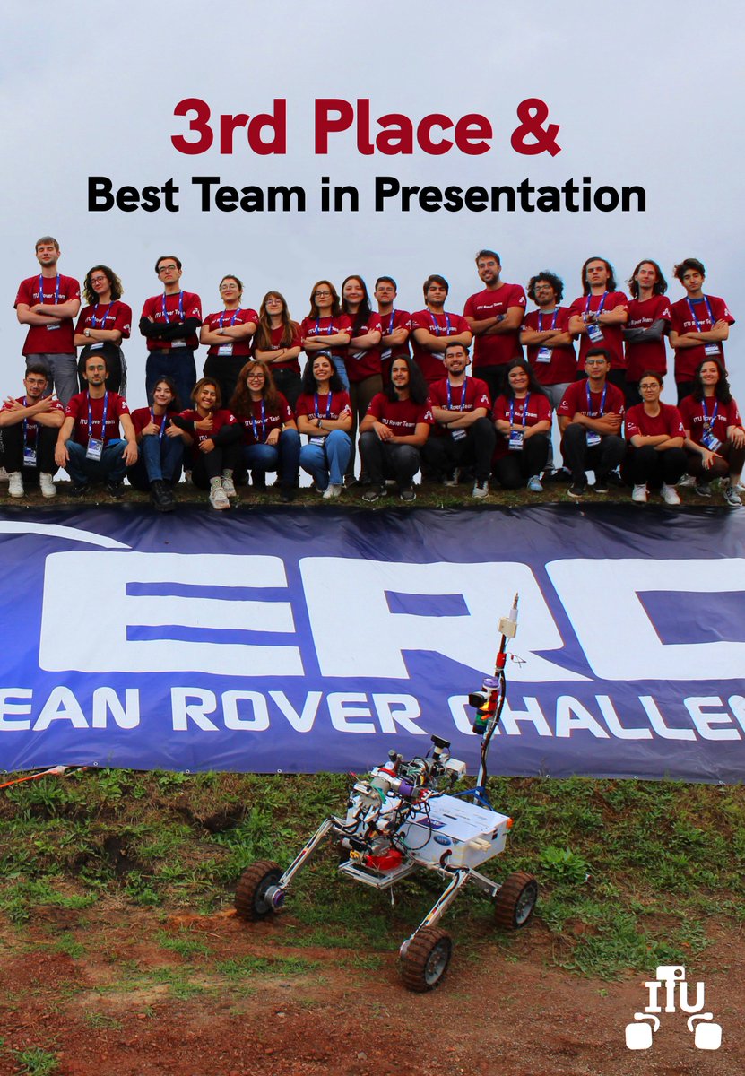 ituroverteam's tweet photo. We are thrilled to announce that our team won 3rd Place🥉&amp; Best in Presentation Task Award🥇on European Rover Challenge 2022! 
@rover_challenge 2022'de genelde üçüncülük ve sunum görevinde birincilik elde etmenin gururunu sizlerle paylaşıyoruz! https://t.co/4C8PGqz2q3