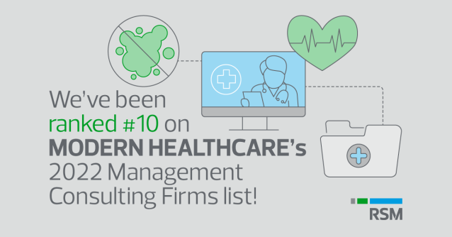 RSM recently ranked No. 10 on the <a href="/modrnhealthcr/">Modern Healthcare</a> 2022 Management Consulting Firms list! Learn more in this news release: rsm.buzz/3BIMtWH