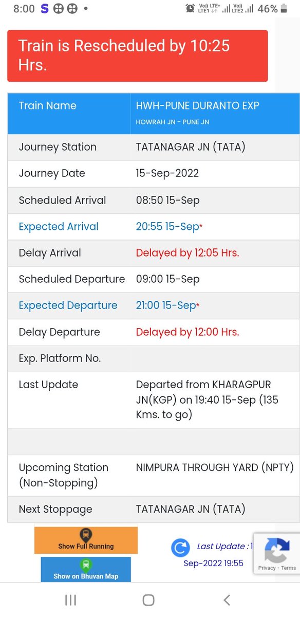 AasitM's tweet photo. This is the new India! Delayed by 12:05hrs. #IndianRailways @AshwiniVaishnaw @IRCTCofficial #IRCTC @PMOIndia @narendramodi #durantoexpress https://t.co/6J6Iux9zJP
