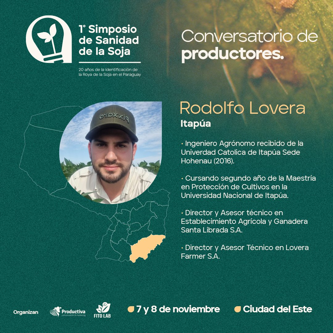 En el SSS Simposio de Sanidad de Soja🌱 promovemos la transferencia de tecnología técnica-científica🔍 con expertos locales e internacionales, pero uno de los platos fuertes del evento es la presentación de un mapa de presión de enfermedades que estará a cargo de productores👨‍🌾 y