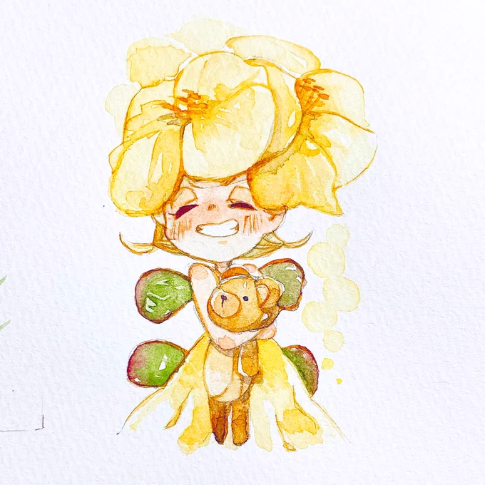 花滑莧(ハナスベリヒユ)花言葉無邪気、いつも元気#創作 #透明水彩 