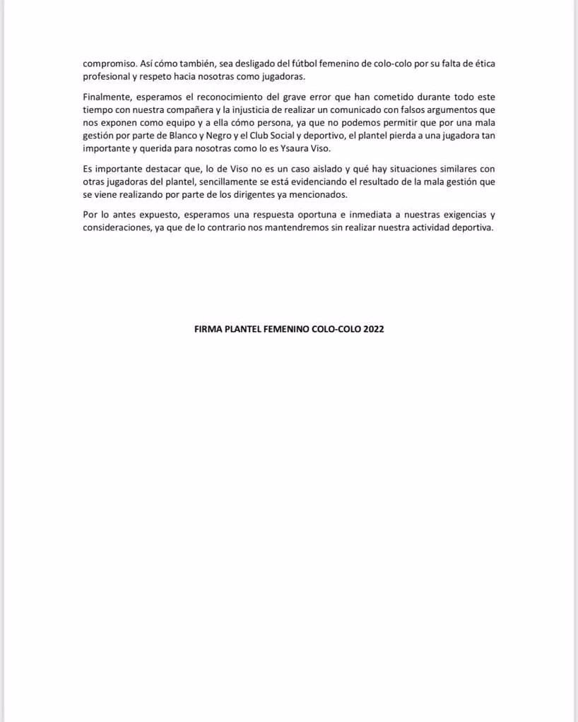 byn_npctn's tweet photo. COMUNICADO OFICIAL DEL PLANTEL FEMENINO DE NUESTRO EQUIPO.
#bynnopuedecontratodosnosotros #fuerabyn #csdcolocolo #colocolofemenino https://t.co/tNM1VTw6YK