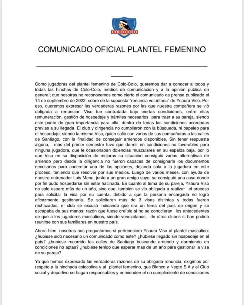 byn_npctn's tweet photo. COMUNICADO OFICIAL DEL PLANTEL FEMENINO DE NUESTRO EQUIPO.
#bynnopuedecontratodosnosotros #fuerabyn #csdcolocolo #colocolofemenino https://t.co/tNM1VTw6YK