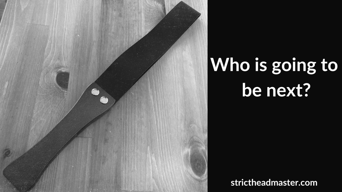 strictheaduk's tweet photo. Who is going to be next?

The only question is, how many do you need?

#strictheadmaster
#headmaster 
#disciplinarian
#corporalpunishment
#spanking
#punishmentspanking
#realspanking https://t.co/FDxZtQ9U09