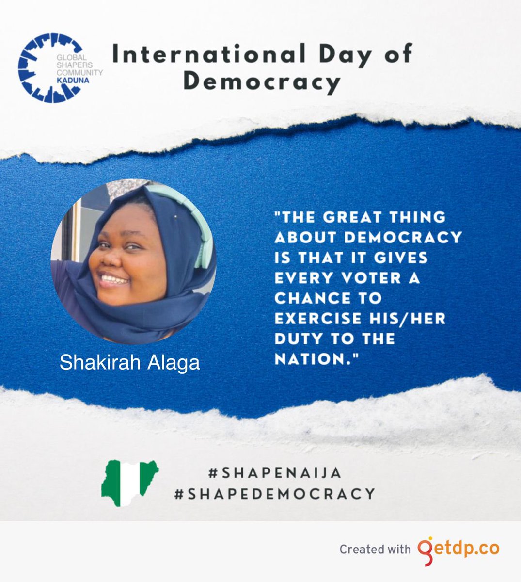 KadunaShapers's tweet photo. Happy International Democracy Day! 

#ShapeNaija #ShapeDemocracy https://t.co/RtRk4UZ5eB