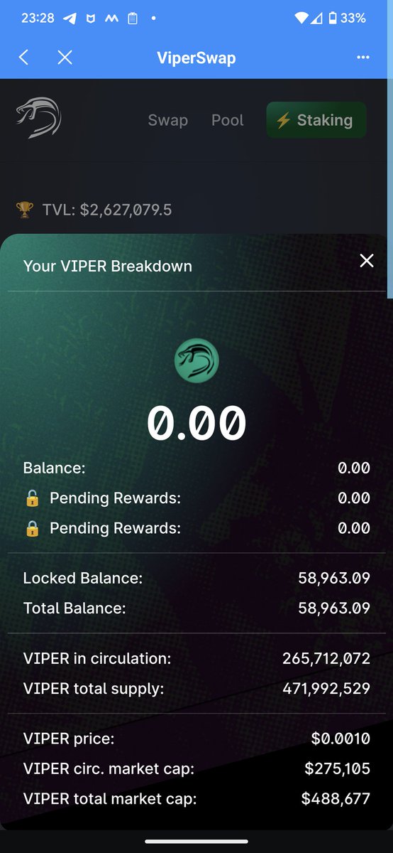 0x_Shin_Crypto's tweet photo. ViperSwapのロックトークンも残ってるのはあと僅かです。このロック解除が終わったらVenomDAOの歴史は閉じます
今日はHarmonyというチェーンを発展させ、支えてきたプロジェクトの2つがHarmonyから去る悪い意味で印象深い日に...
#VenomDAO #ViperSwap #HarmonyONE
$VIPER $ONE #DeFiKingdoms #DFK https://t.co/a2ngaW86z6