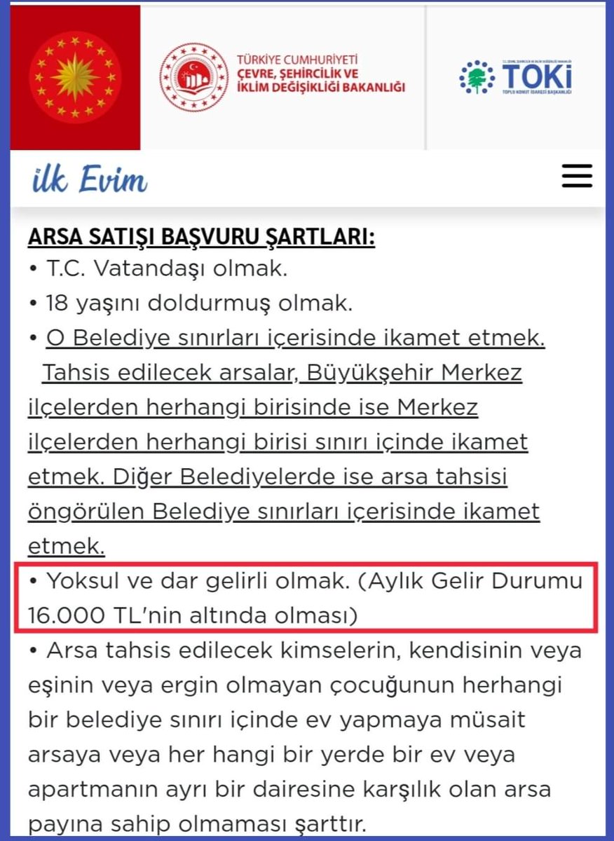 Devletin Resmi kurumu yoksulluk ve dar gelir sınırını 16.000 tl olarak açıklamış. 
20 sene görev süresi 1/2 kademe bugün yatan maaşım 11.200    2 çocuk yardımı dahil. Yoksulluk sınırına ulaşmam için 4800 tl ye ihtiyacım var. 
#ogretmenebakanyokmu