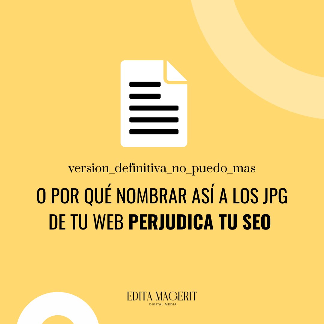 😱 Sí. El #SEO para imágenes existe y publicarlas en la web de tu negocio con el nombre de prueba_final_porfavor perjudica tu #PosicionamientoOrgánico. 

Por ello, debes asegurarte de que estás utilizando nombres de imágenes descriptivos. 💡 Por ejemplo, "estrategia-seo.jpg”.
