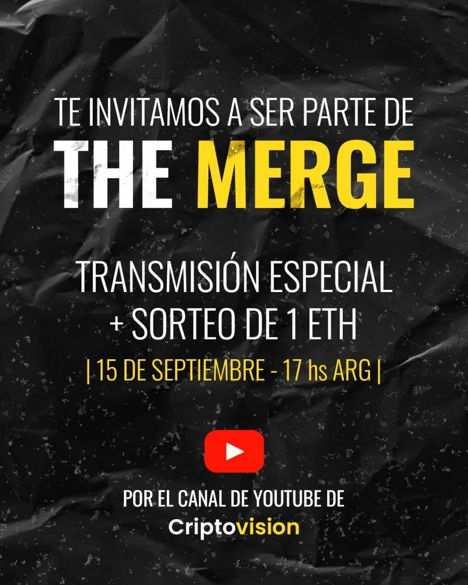 criptovisiontv's tweet photo. ¡ES HOY!
🤜🏻🤛🏻 Queremos agradecer a todos los sponsors que nos acompañarán en esta transmisión especial en vivo sobre el Merge.
#Cripto #Criptomonedas #LaGranComunidadCripto #TheMerge #Ethereum #SorteoCripto https://t.co/Pp7KlhNNcX