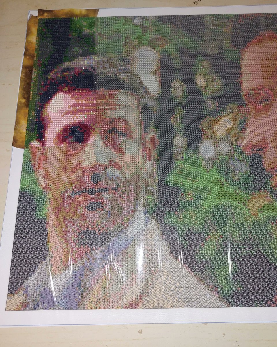 dreamvalley84's tweet photo. Day 2: mick Davis is slowly making appearance.  My two favourite boys. #mickdavies #arthurketch #supernaturaldiamondpainting https://t.co/3zO1M6mlod