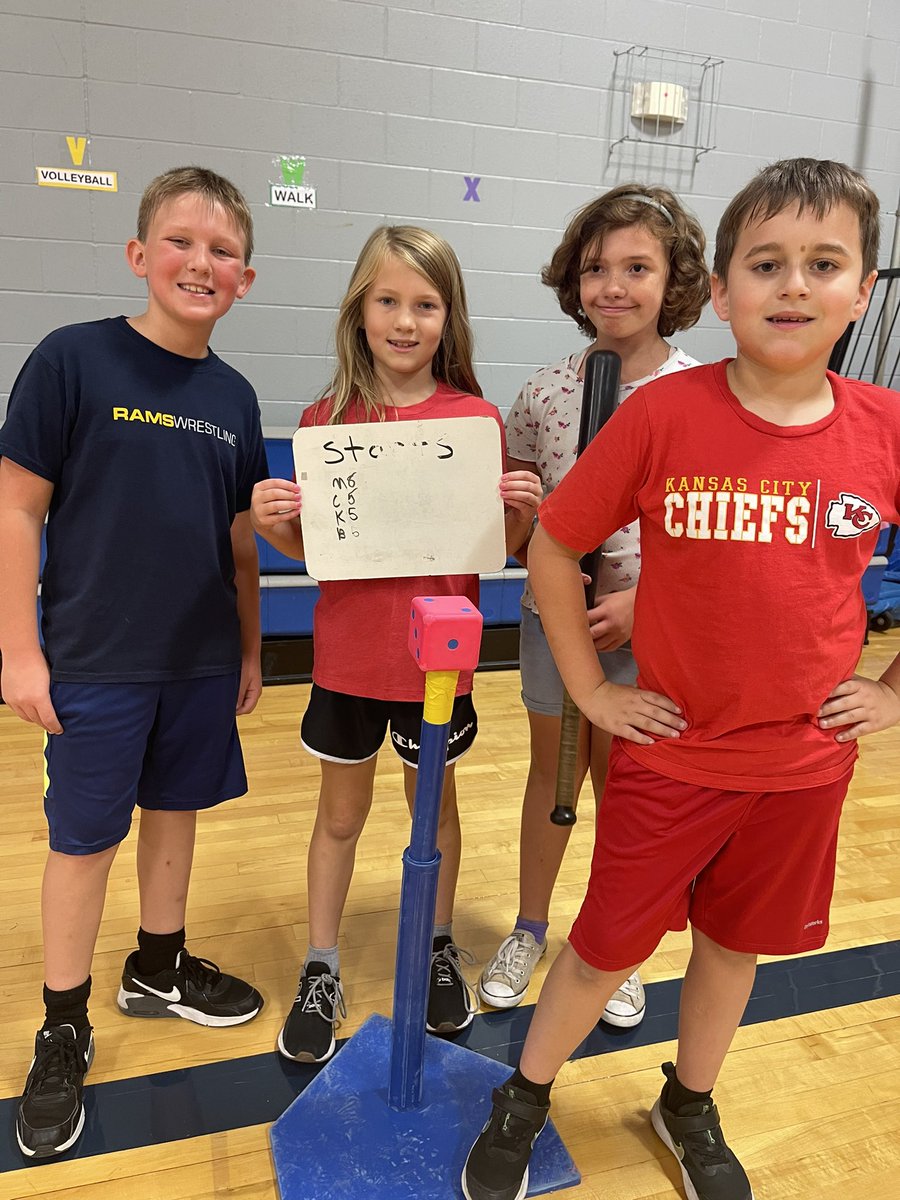 PRESGYM's tweet photo. 4th Grade working on math skills while striking off a tee using an implement (bat). 🐏💙
@USD449 https://t.co/D2rOTblan5