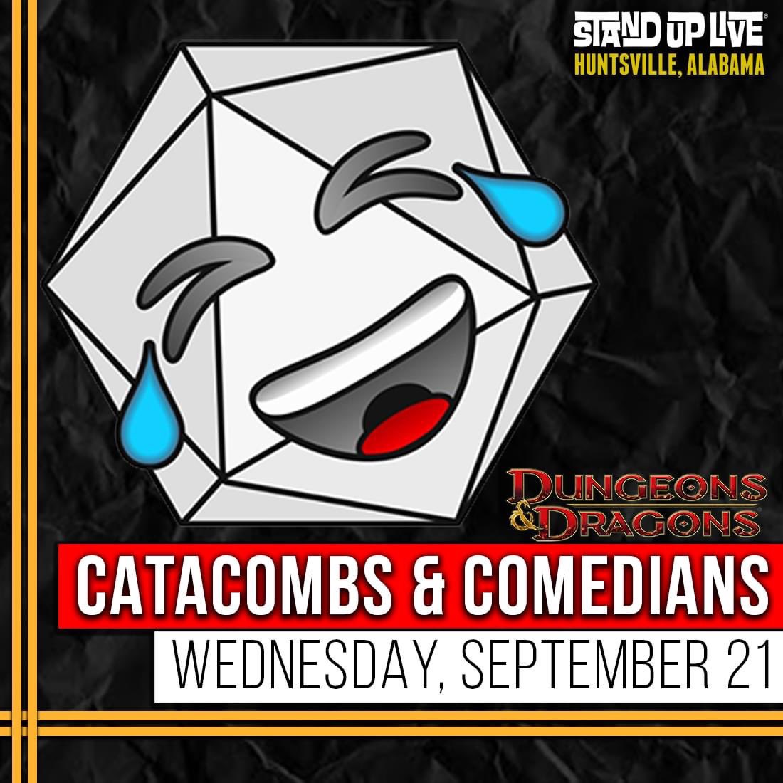 🎲 ROLL FOR HILARITY!
Stand-up comedy crosses swords with Dungeons &amp; Dragons and myth meets mirth September 21 at Stand Up Live. Join an amusing adventuring party of intrepid comedians as they explore a realm both fanciful and funny. Tix and info--> bit.ly/SUL_Roll
