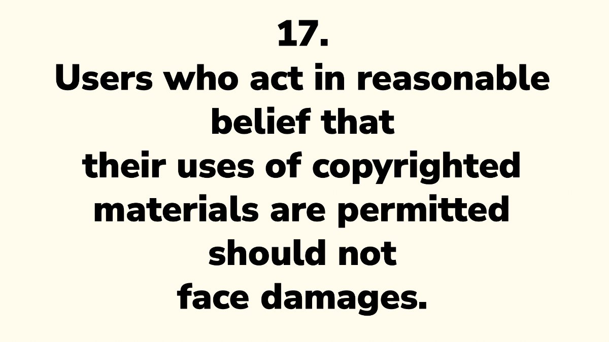 communia_eu's tweet image. Copyright laws are so complex that individuals and institutions might act in the belief that their uses are permitted when they are not. Our Recommendation #17 asks EU to protect users from facing damages for © infringement. It is @paul_keller’s favorite.
communia-association.org/policy-recomme…