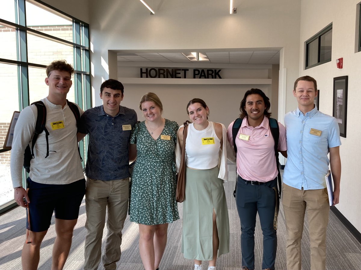 Today we made a visit to Hornet Park with this great group of students. They were so impressed by the new building! <a href="/BeechGroveCS/">BeechGroveSchools</a>

They also got to chat with Ms. Dani Schweitzer the art teacher and recent graduate of our 5-year program!

#madeatmarian #edchat #k12 #FutureEducator