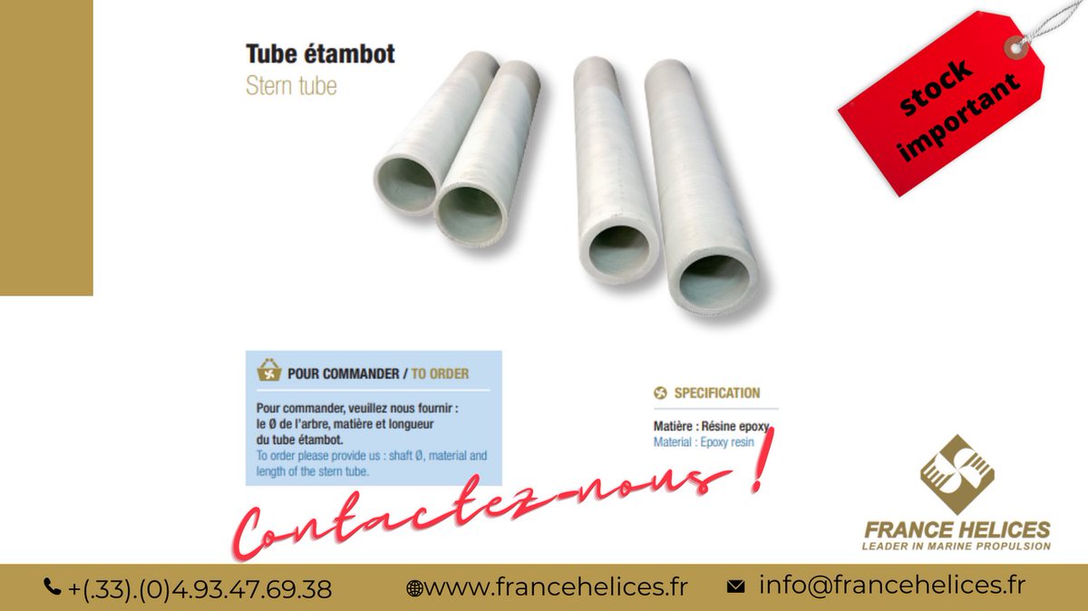 francehelices's tweet photo. Pour votre tube étambot epoxy, consultez FRANCE HELICES : info@francehelices.fr
04.93.47.69.38
#tubeepoxy #expoxy #tubeetambot #francehelices https://t.co/xWT9kC73IA