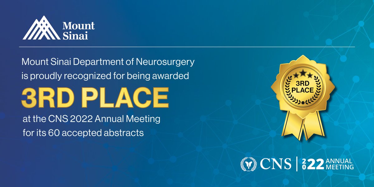 Mount Sinai Neurosurgery (@mountsinaineuro) on Twitter photo Not only are we proud to be awarded 3rd place at <a href="/CNS_Update/">CNS</a>'s Annual Meeting, but we also cannot wait to present, check out YOUR #neurosurgery presentations, & see old/meet new friends & colleagues from across the nation at #2022CNS! <a href="/neurosurgery/">Neurosurgery</a> <a href="/MountSinaiNeuro/">Mount Sinai Neurosurgery</a> #neurotwitter Not only are we proud to be awarded 3rd place at <a href="/CNS_Update/">CNS</a>'s Annual Meeting, but we also cannot wait to present, check out YOUR #neurosurgery presentations, & see old/meet new friends & colleagues from across the nation at #2022CNS! <a href="/neurosurgery/">Neurosurgery</a> <a href="/MountSinaiNeuro/">Mount Sinai Neurosurgery</a> #neurotwitter