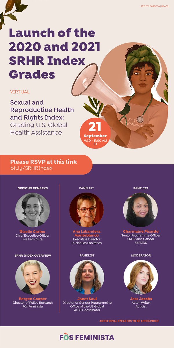 Fos_Feminista's tweet photo. Mark your calendars!🗓️

You are invited to the Fòs Feminista #SRHRIndex launch!🤩 Join us for a virtual conversation about government accountability and the promotion of #SRHR with global SRHRJ experts.

Wednesday 21 September at 9:30 AM ET❗️

RSVP here: https://t.co/Fz5OhNMplo https://t.co/DK6bUx9m2p