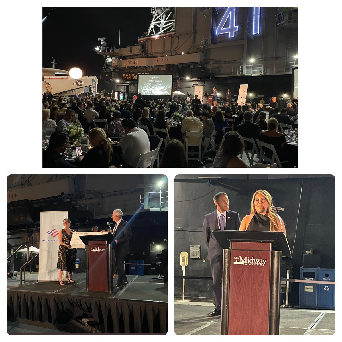 I was honored to be at our <a href="/BofA_News/">Bank of America News</a> San Diego team’s 100th Anniversary celebration on board the iconic <a href="/USSMidwayMuseum/">USS Midway Museum</a>!  Congrats to community partners and awardees <a href="/RadyShell/">@RadyShell</a> , <a href="/RealityChangers/">Reality Changers</a> and <a href="/MAACProject/">MAAC Project</a> ! <a href="/pamcgabriel/">Pamela Gabriel</a> <a href="/RickBregman1/">Rick Bregman</a>