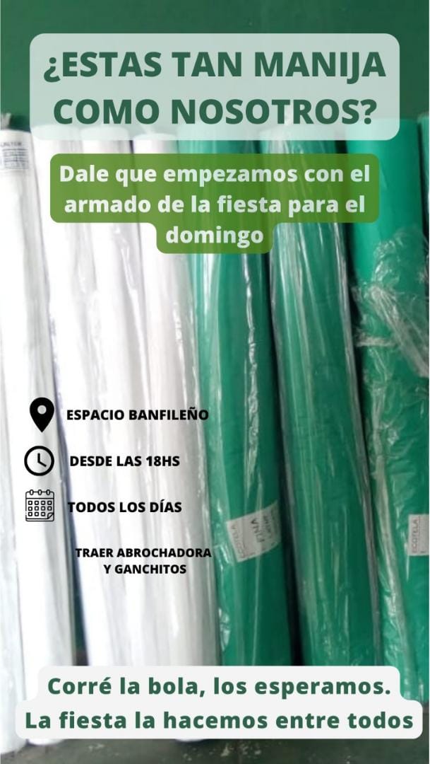 #Banfield
Recuerden que hoy nos encontramos para seguir colaborando con los preparativos! La fiesta la hacemos entre todos 🥳
(El espacio banfileño es debajo de la Mou)